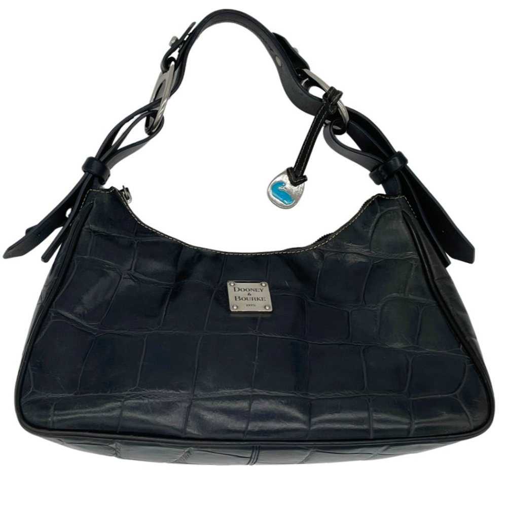 Dooney Bourke Classic Nile Collection Vintage Black Alligator Hobo